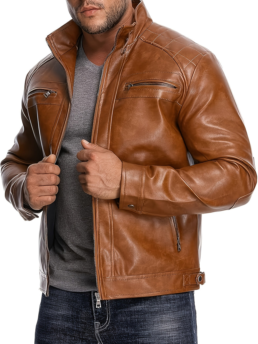 VINCENZO | Men Leather Jacket