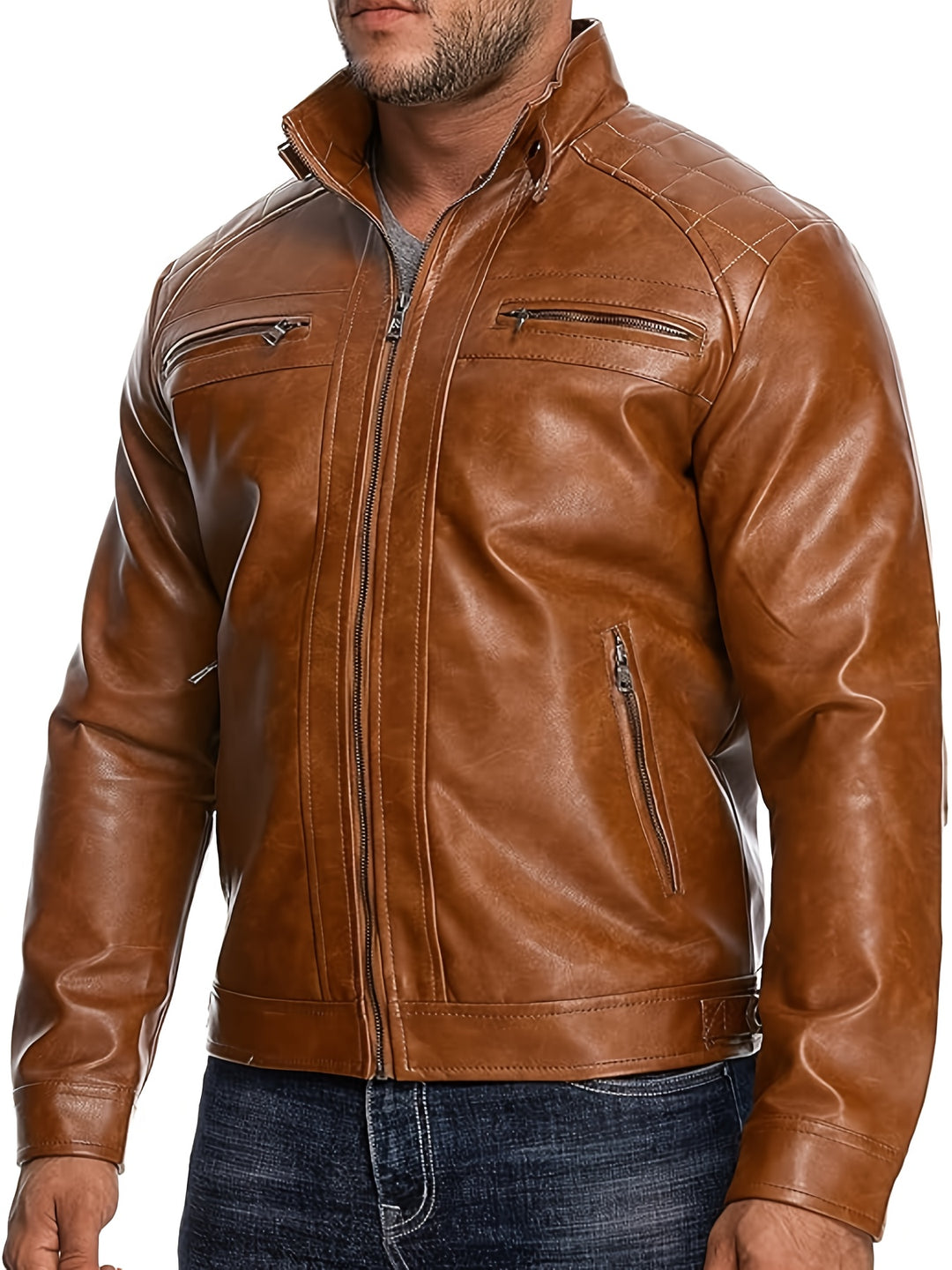 VINCENZO | Men Leather Jacket