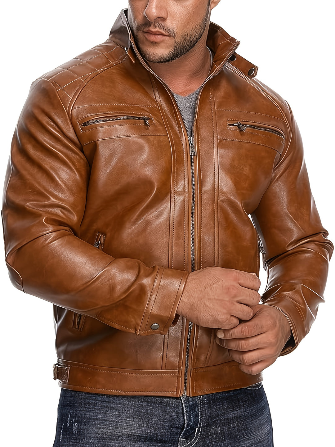VINCENZO | Men Leather Jacket