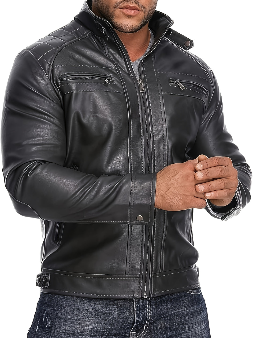 VINCENZO | Men Leather Jacket