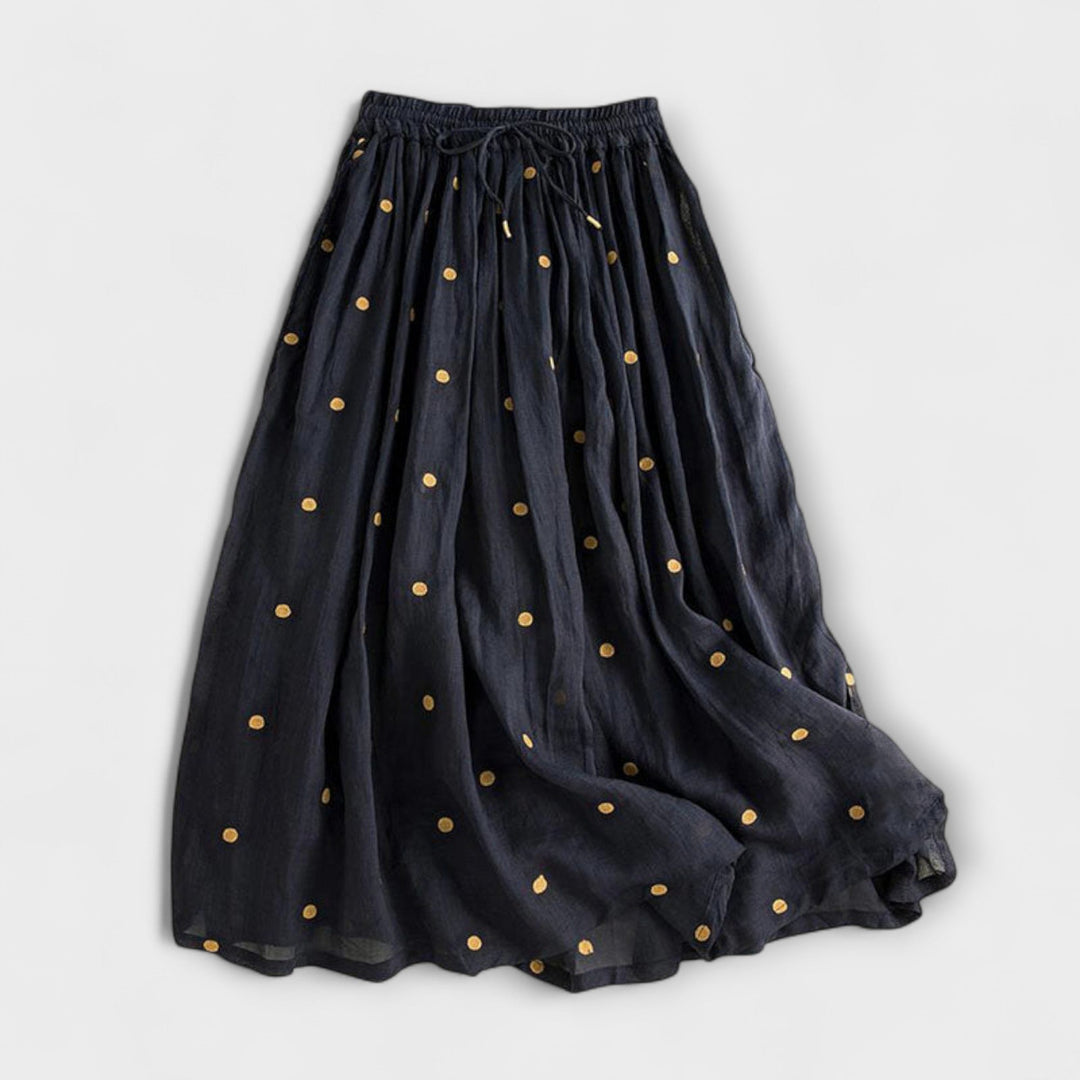 Playful Polka Dot Skirt made of Cotton-Linen