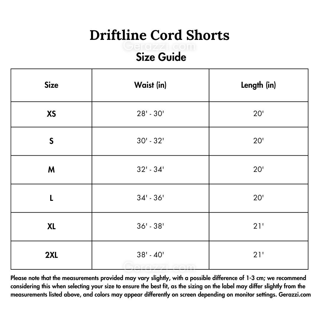 Driftline Cord Shorts