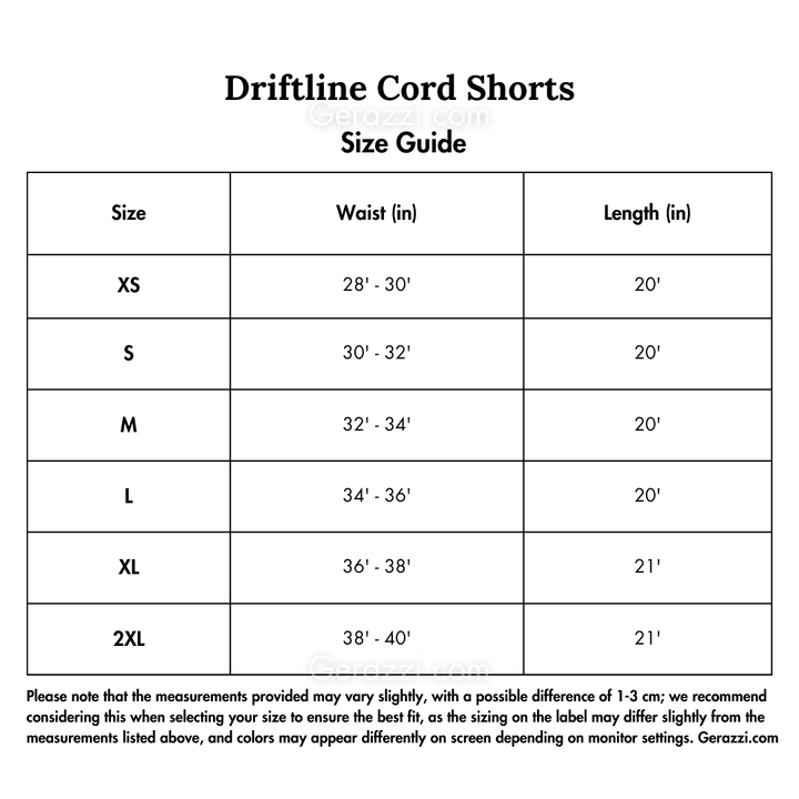 Driftline Cord Shorts