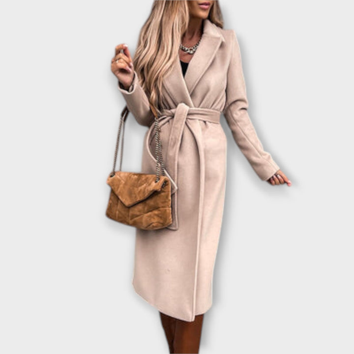 Eliza - Stylish Long Coat with Ties