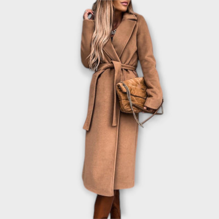 Eliza - Stylish Long Coat with Ties