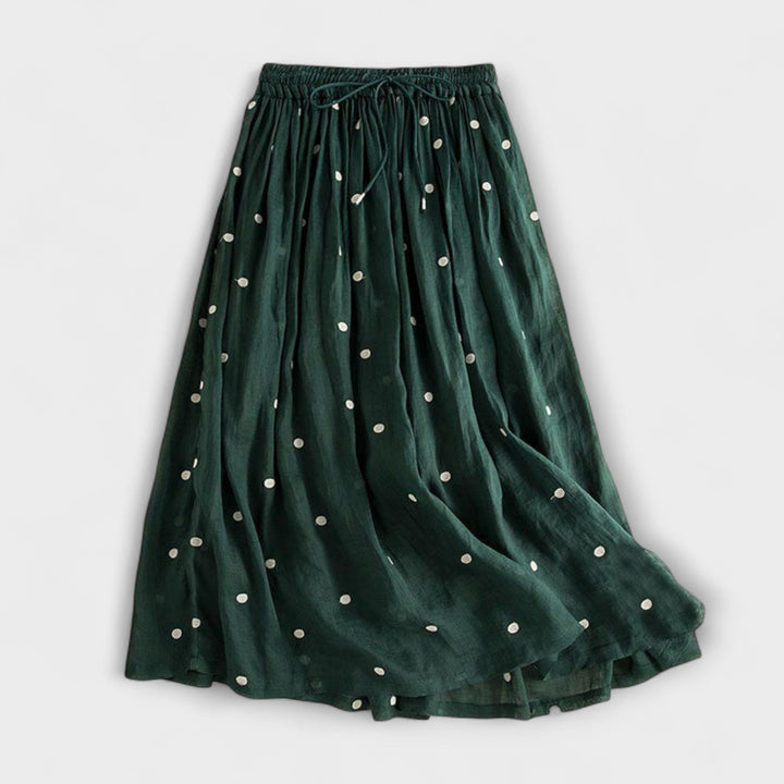 Playful Polka Dot Skirt made of Cotton-Linen