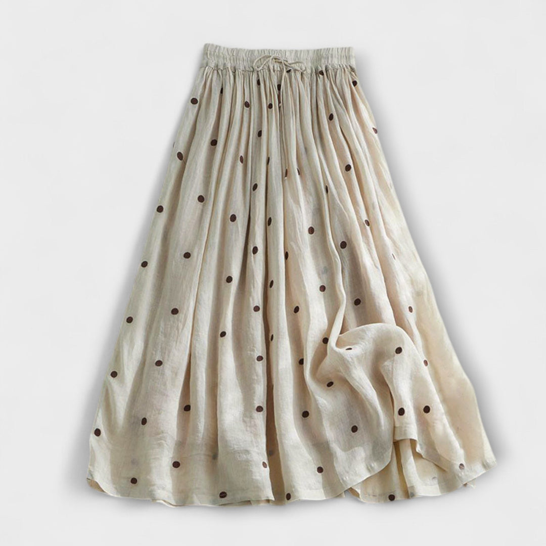 Playful Polka Dot Skirt made of Cotton-Linen