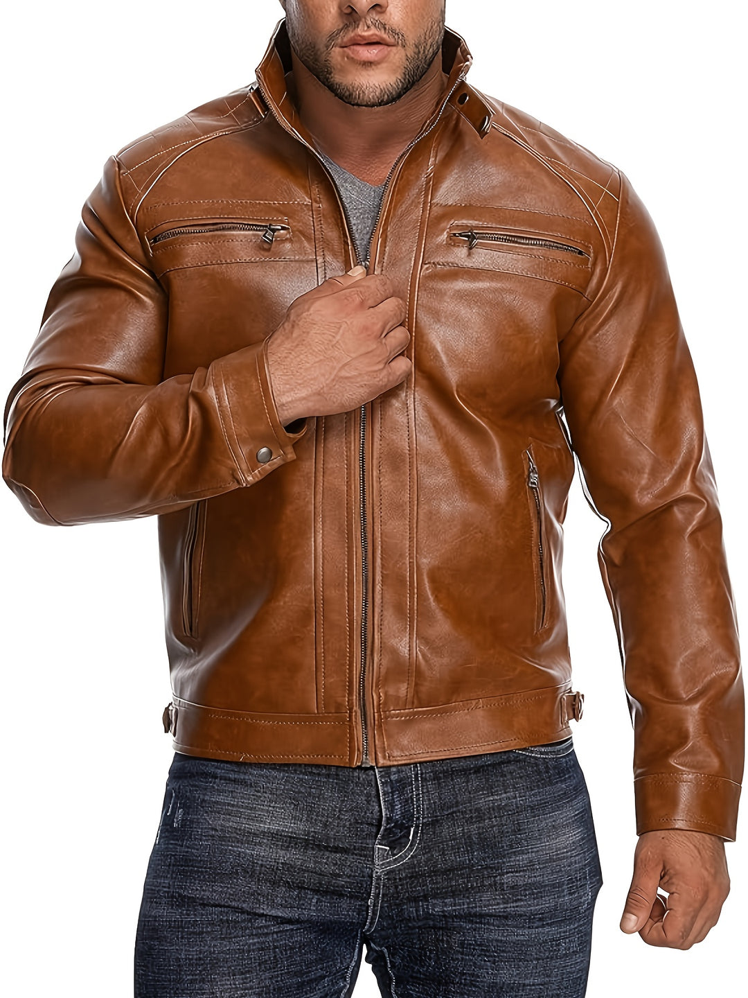 VINCENZO | Men Leather Jacket