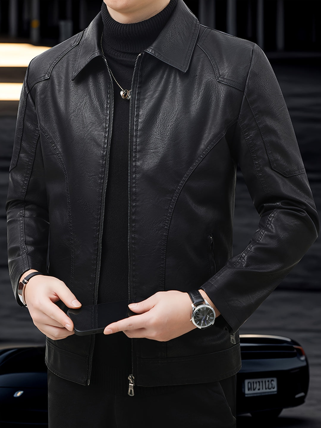RENZO | Men Leather Jacket