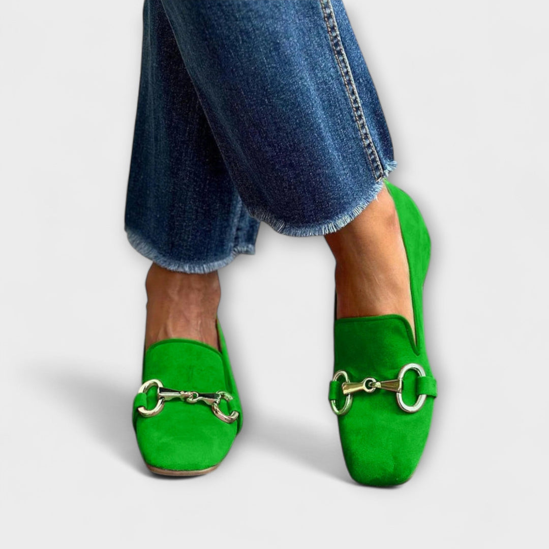 Taliah | Square-Toe Loafers with Buckle