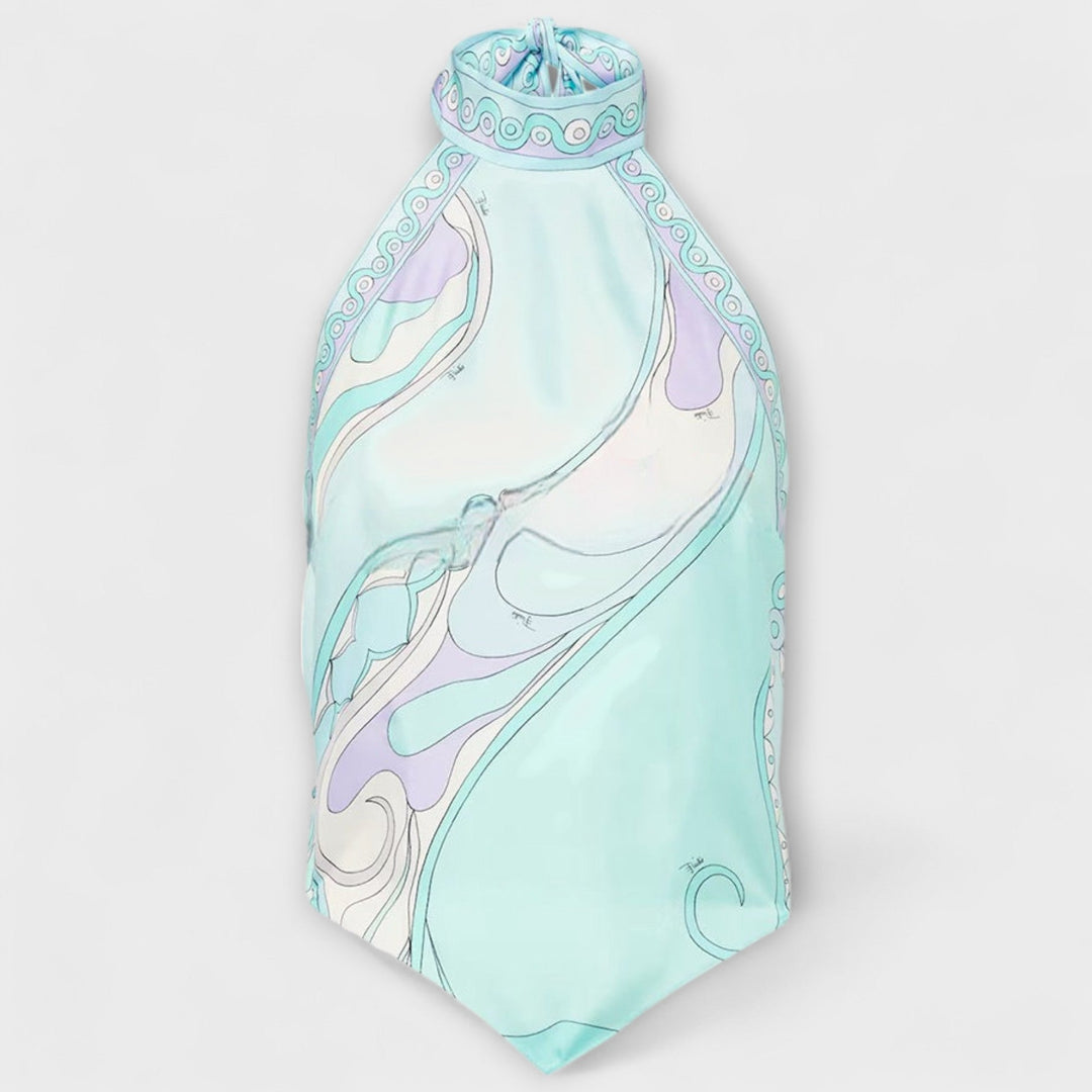 Everly - Halter Top and Asymmetrical Midi Skirt Set