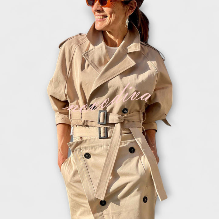 Lyra - Elegant Midi Skirt Jacket with Pockets