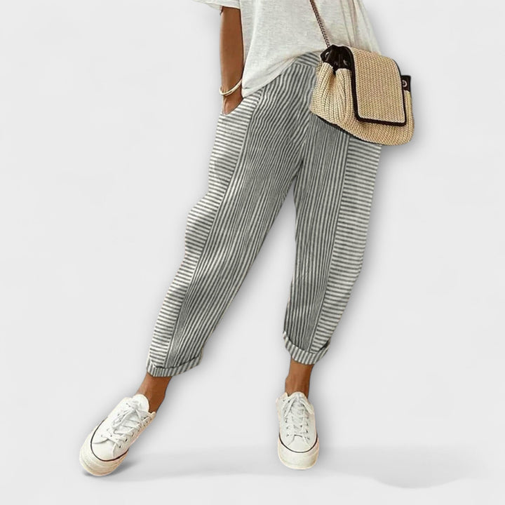 Sanne - Comfortable Striped Pants