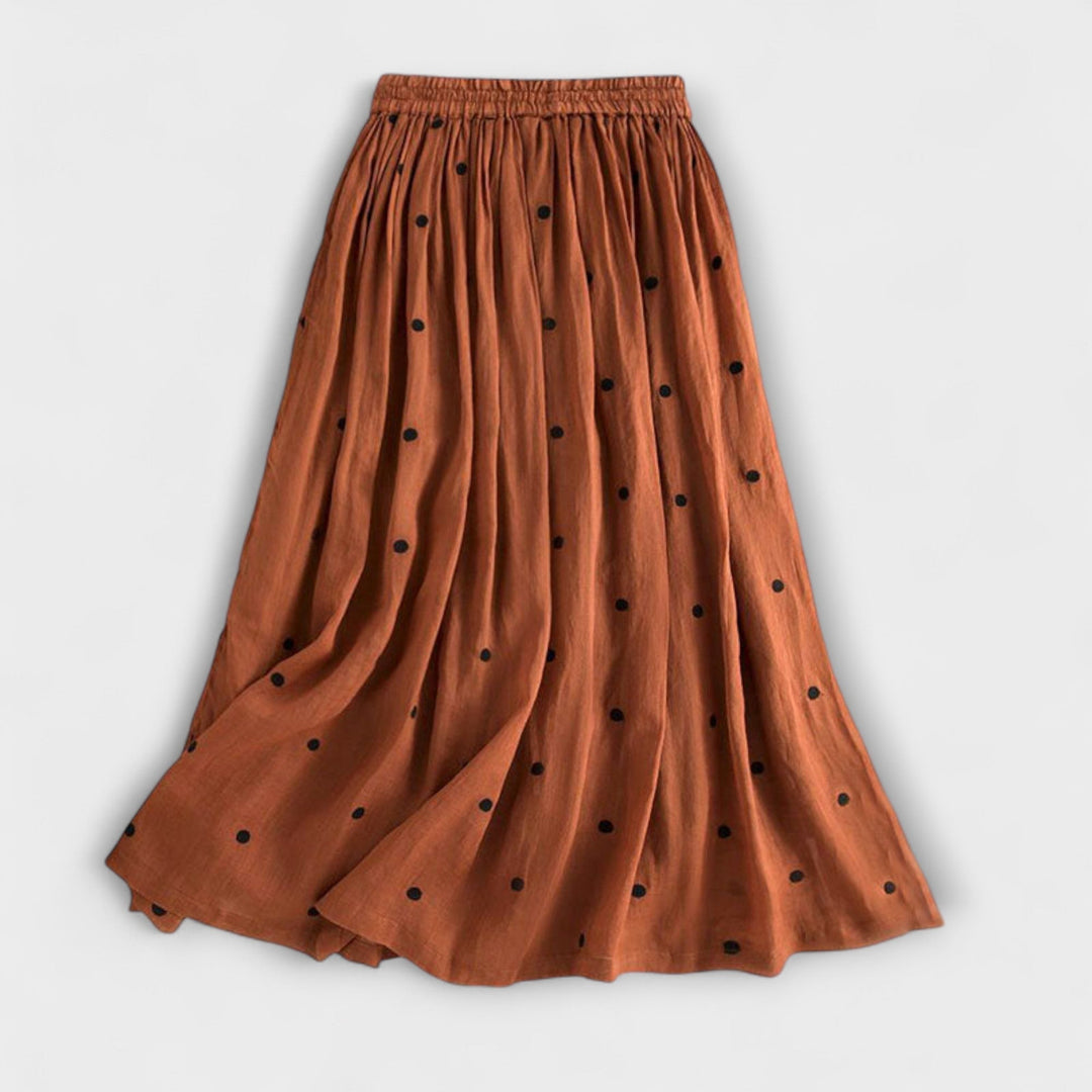 Playful Polka Dot Skirt made of Cotton-Linen