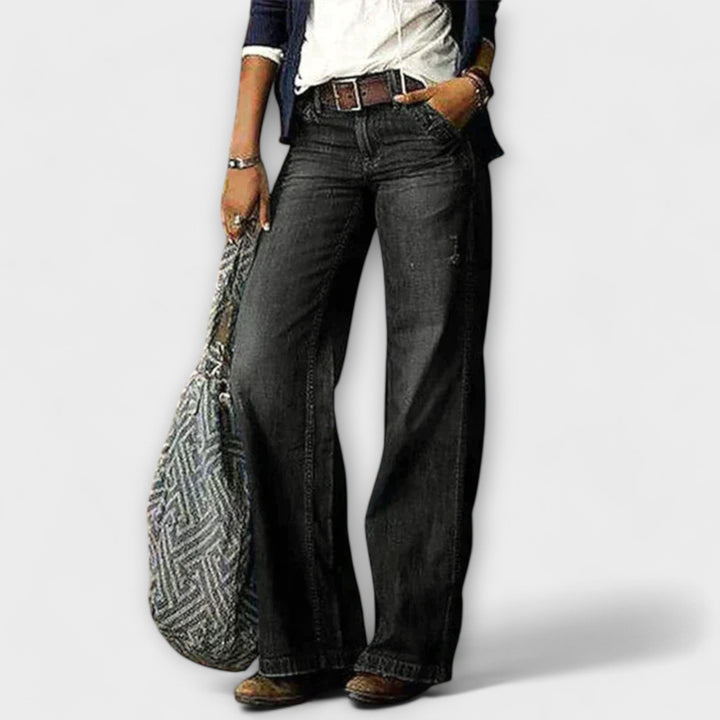 Cess - Denim Pants with Wide Legs