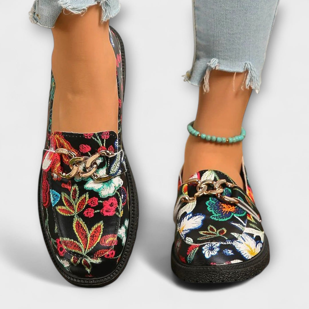 Orla | Multicolor Loafers with Floral Pattern