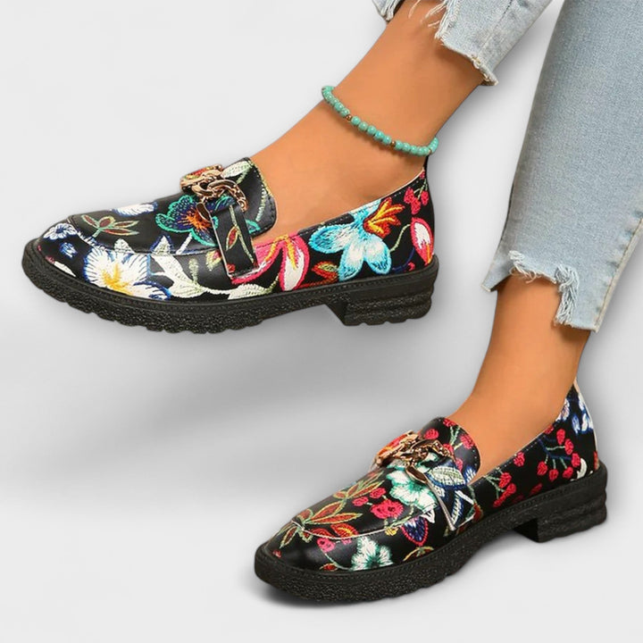 Orla | Multicolor Loafers with Floral Pattern