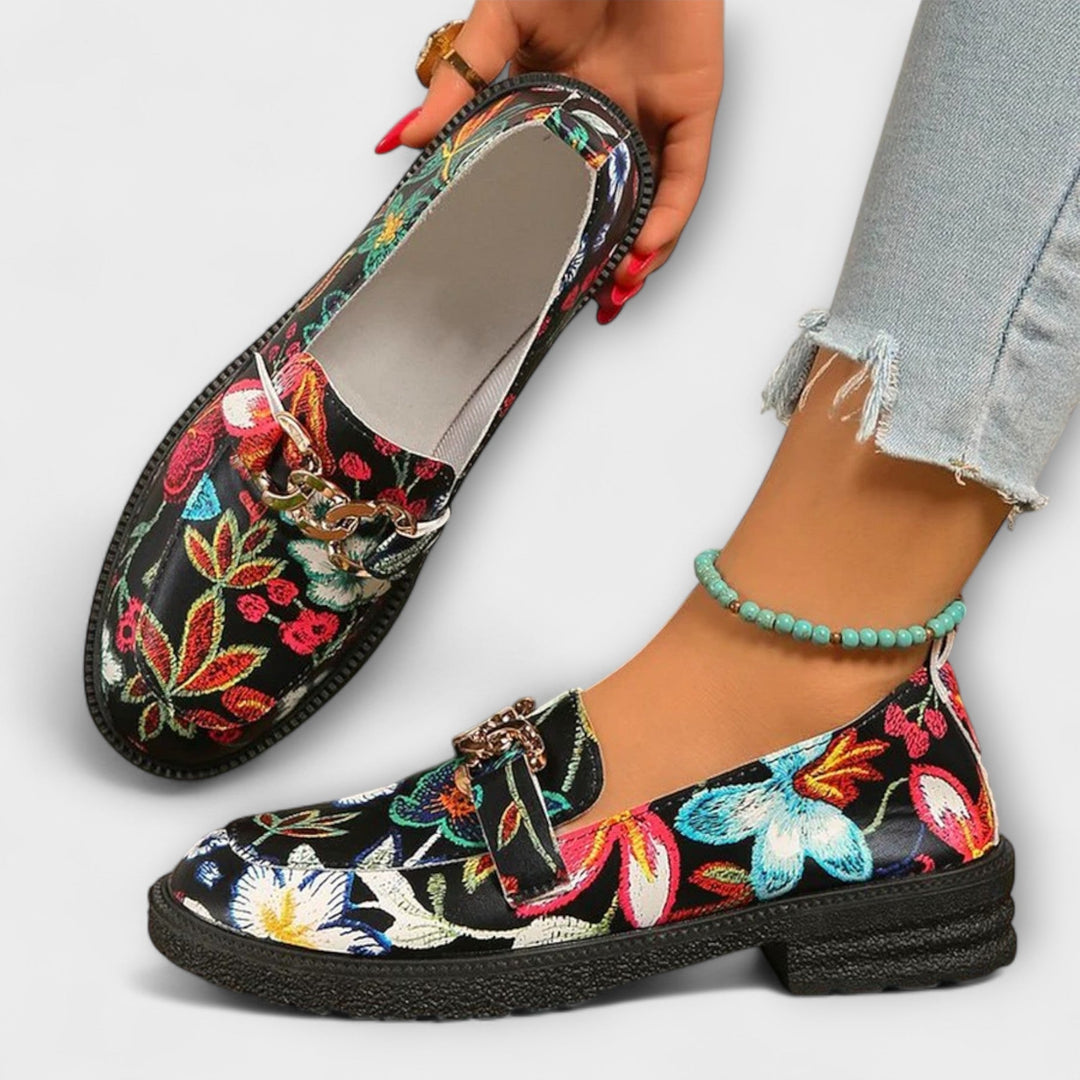 Orla | Multicolor Loafers with Floral Pattern