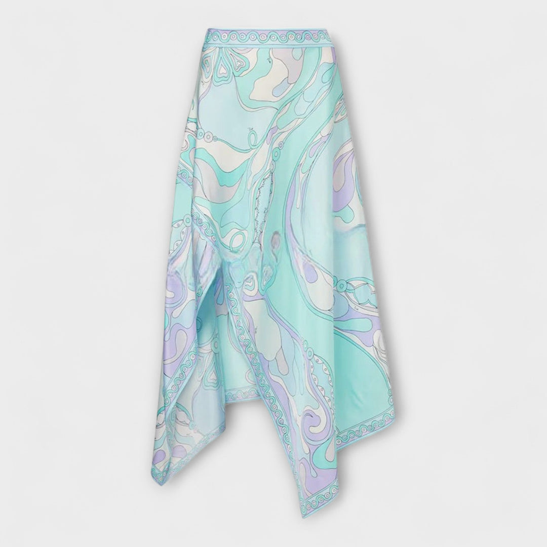 Everly - Halter Top and Asymmetrical Midi Skirt Set